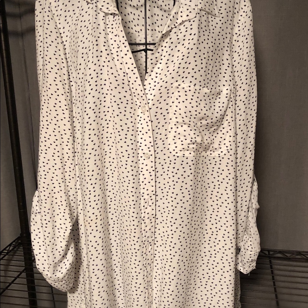 Velvet❤️Heart button down blouse - Picture 3 of 4
